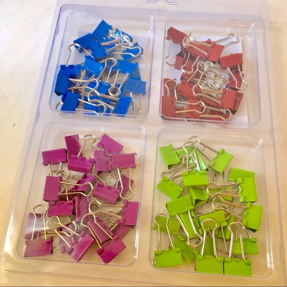 LP Mr. Pen Assorted Colored Binder Clips Small | Each Clip Holds Up to 50 Pages - Picture 2 of 3